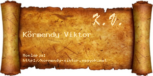 Körmendy Viktor névjegykártya