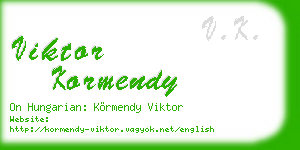 viktor kormendy business card