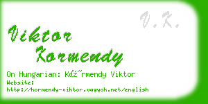 viktor kormendy business card